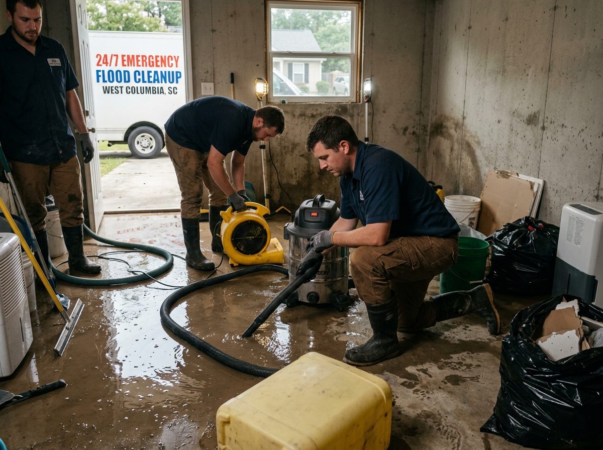 24 Hour Flooded Basement Cleanup in West Columbia SC