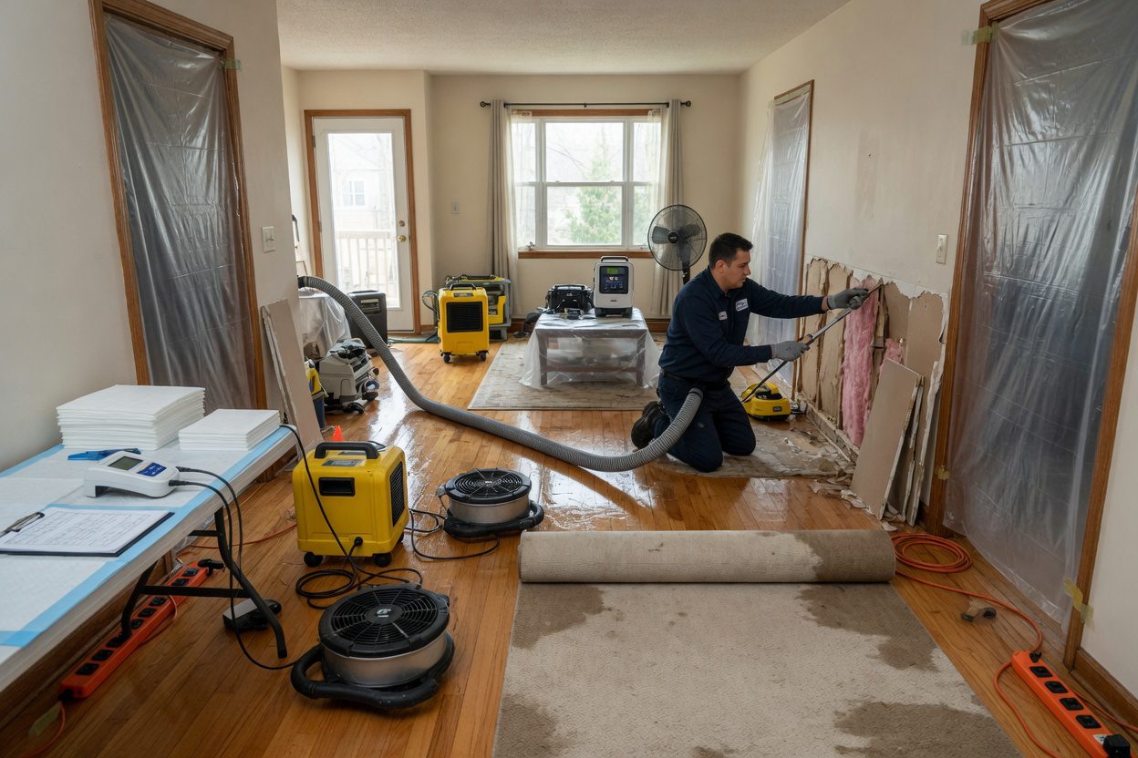 Burst Pipe Drywall Restoration